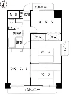 3DKの間取り画像