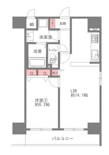 プレサンス中之島公園南【4階】の間取り