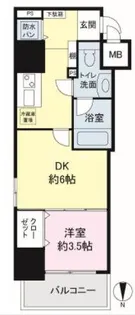 大阪府大阪市中央区博労町1丁目【マンション】の間取り