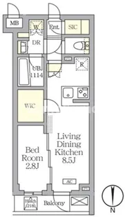 アジールコート都立大学【1階】の間取り