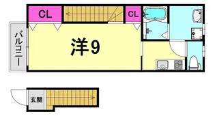 兵庫県西宮市里中町3丁目【アパート】の間取り