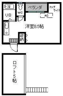 福岡県福岡市東区馬出1丁目【アパート】の間取り