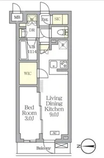 アジールコート都立大学【1階】の間取り