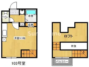 ピュール西新【1階】の間取り