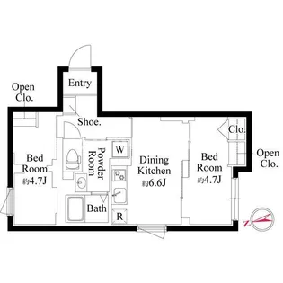 エクサム三軒茶屋Ⅳ【2階】の間取り