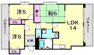 兵庫県西宮市天道町【マンション】の間取り