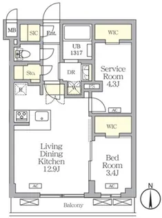 アジールコート都立大学【2階】の間取り