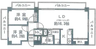 兵庫県神戸市中央区中山手通4丁目【マンション】の間取り