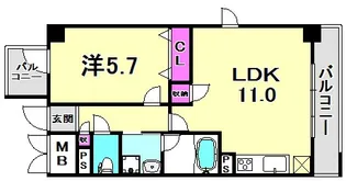 兵庫県西宮市津門住江町【マンション】の間取り