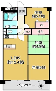 ユニライフ垂水千代が丘【5階】の間取り