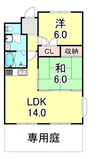 ウィングマンション【1階】の間取り