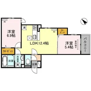 兵庫県西宮市宮西町【アパート】の間取り