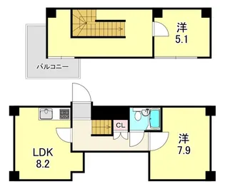 大阪府大阪市中央区南船場4丁目【マンション】の間取り