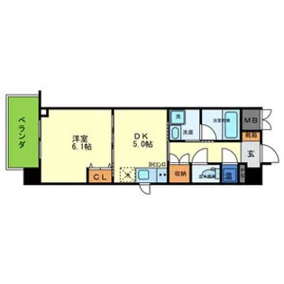 大阪府大阪市中央区上汐2丁目【マンション】の間取り