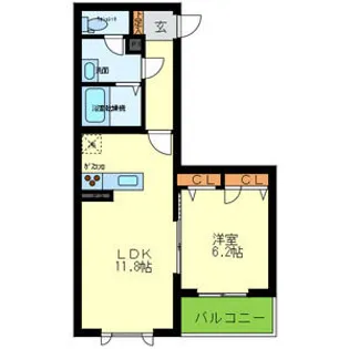 大阪府大阪市中央区龍造寺町【マンション】の間取り