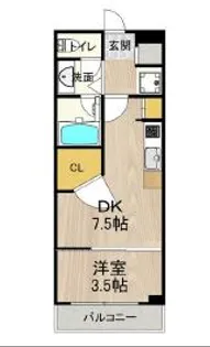 大阪府大阪市浪速区桜川4丁目【マンション】の間取り