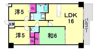 兵庫県西宮市広田町【マンション】の間取り