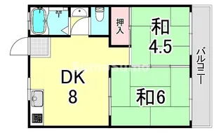 ツガワハイツ【1階】の間取り