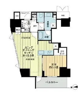 ジオタワー新町【15階】の間取り