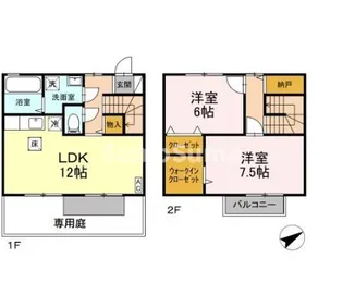 福岡県福岡市南区三宅2丁目【テラスハウス】の間取り