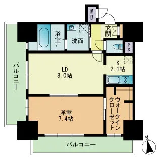 RJRプレシア吉塚駅前【11階】の間取り