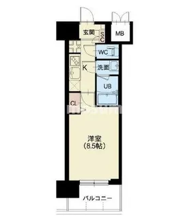 大阪府大阪市浪速区戎本町1丁目【マンション】の間取り