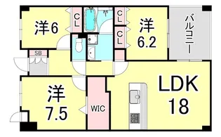 兵庫県西宮市甲子園口4丁目【マンション】の間取り