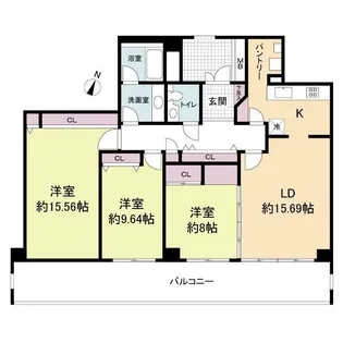兵庫県芦屋市大原町【マンション】の間取り