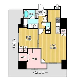 大阪府大阪市中央区南船場2丁目【マンション】の間取り