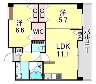 ブライトロード西宮【2階】の間取り