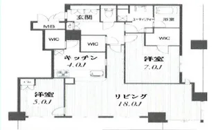 シティタワー堀江【22階】の間取り