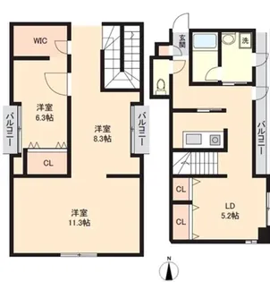 兵庫県神戸市中央区熊内町4丁目【マンション】の間取り