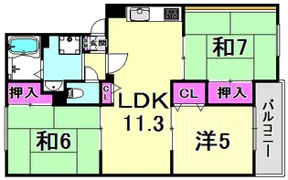 イーストヒルズ平野【2階】の間取り