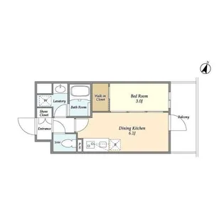 アジュールテラス目黒八雲【4階】の間取り