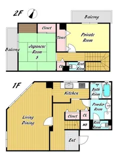 ロイヤル苦楽園【1階】の間取り