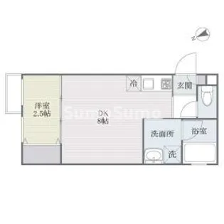 フェリオ高宮【1階】の間取り