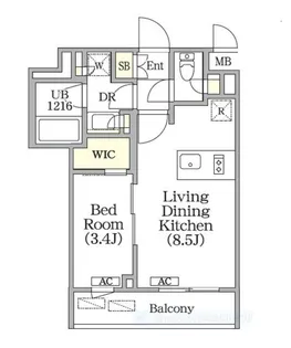 ユーレジデンス目黒東山【2階】の間取り