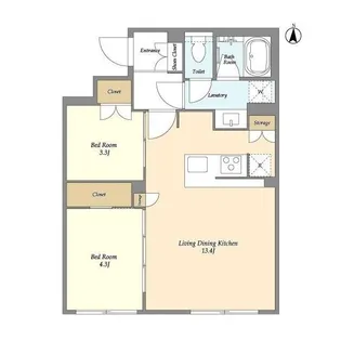 ガーデンレジデンス恵比寿【2階】の間取り