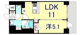 グランビスタ新神戸【4階】の間取り