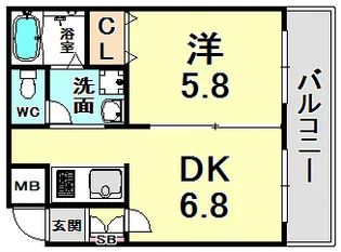 兵庫県神戸市中央区中山手通4丁目【マンション】の間取り
