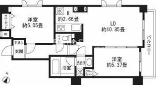 レジディア三軒茶屋Ⅱ【1階】の間取り