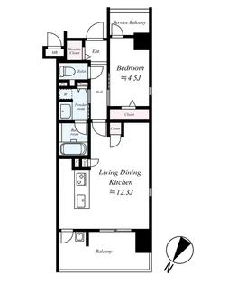 福岡県福岡市中央区高砂2丁目【マンション】の間取り