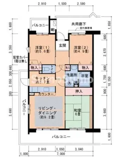 兵庫県神戸市東灘区鴨子ケ原2丁目【マンション】の間取り