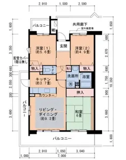 兵庫県神戸市東灘区鴨子ケ原2丁目【マンション】の間取り