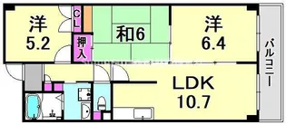 兵庫県尼崎市武庫之荘1丁目【マンション】の間取り