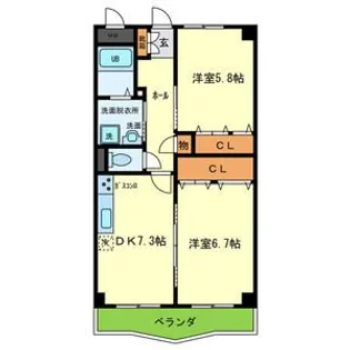 兵庫県神戸市灘区大内通3丁目【マンション】の間取り
