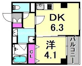 兵庫県尼崎市御園町【マンション】の間取り
