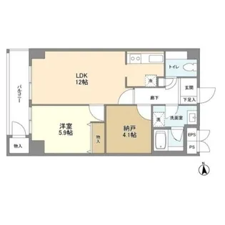 カルチェ恵比寿【4階】の間取り