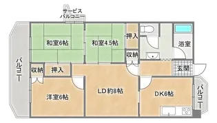 明石大窪住宅4号棟【5階】の間取り