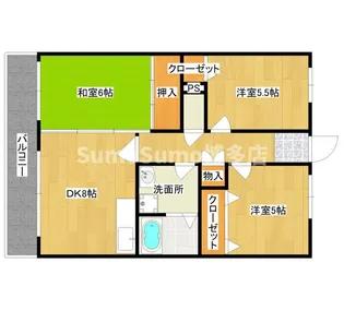 大産高取マンション【4階】の間取り